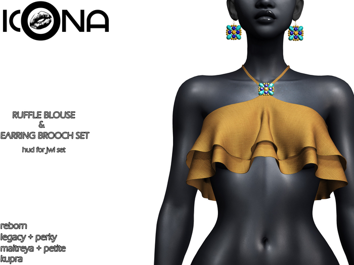 ICONA / RUFFLE BLOUSE & JWL SET -19