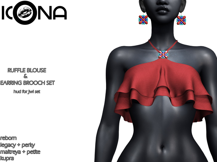 ICONA / RUFFLE BLOUSE & JWL SET -17