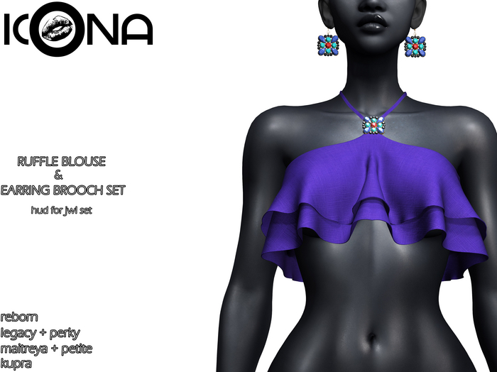 ICONA / RUFFLE BLOUSE & JWL SET -15