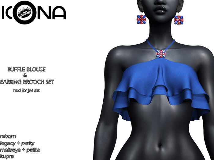ICONA / RUFFLE BLOUSE & JWL SET -14