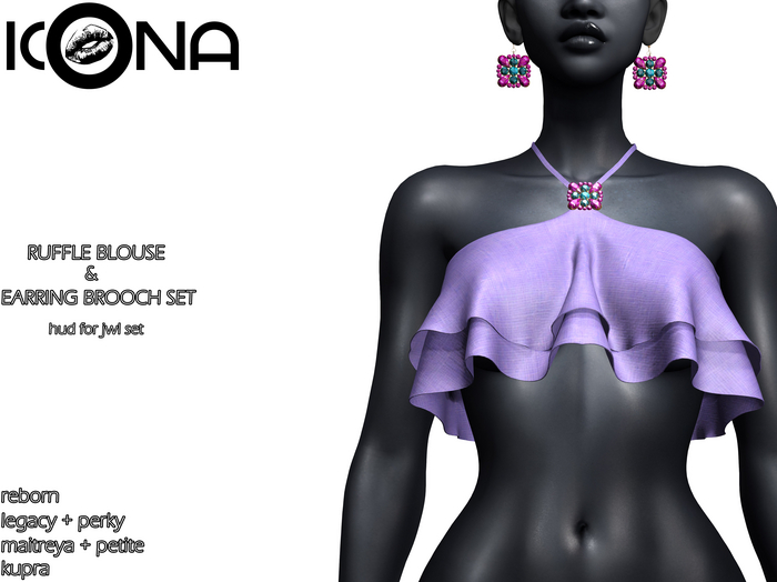 ICONA / RUFFLE BLOUSE & JWL SET -10