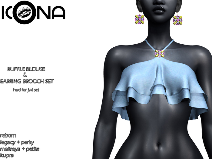 ICONA / RUFFLE BLOUSE & JWL SET -8