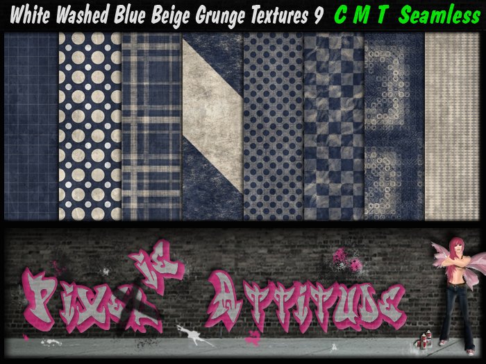 White Washed Blue Beige Grunge Textures 9