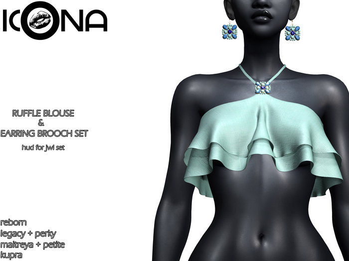 ICONA / RUFFLE BLOUSE & JWL SET -6