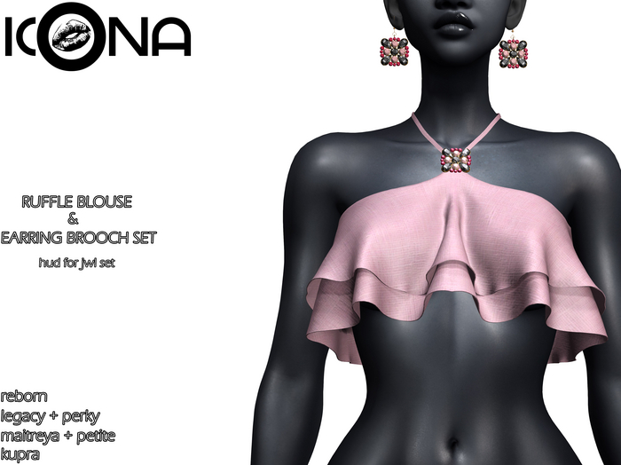 ICONA / RUFFLE BLOUSE & JWL SET -3