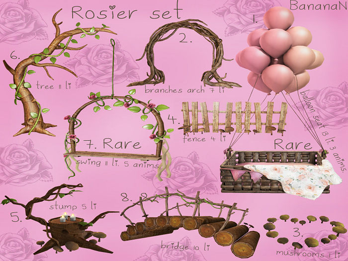 7. BananaN. Rosier set rose swing RARE