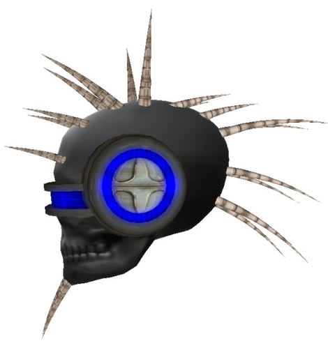 Skull Cyber Flex Hair Blue