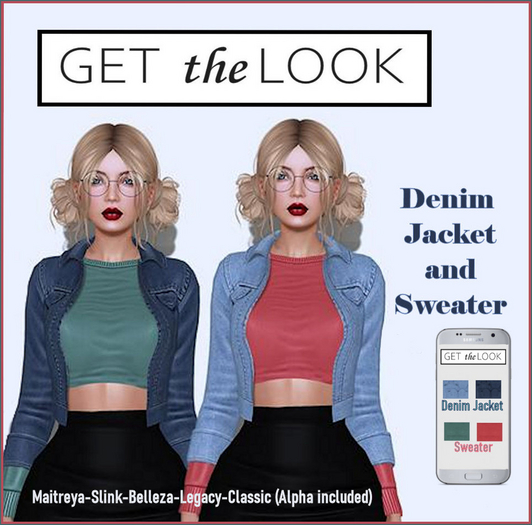 WOMANS DENIM JACKET-SWEATER-COMPLETE WOMENS- POPULAR GIRLS HANGOUT OUTFIT SET- LADIES CROPPED CASUAL SPORTY SHIRT SHIRTS