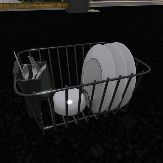 loaded dish rack 