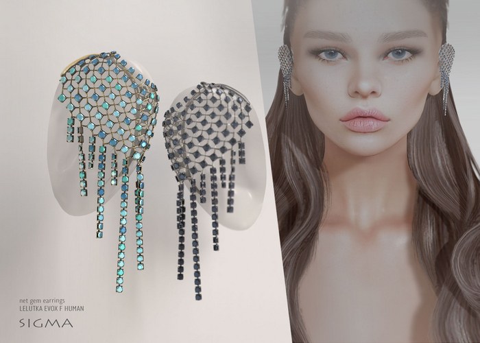 SIGMA Net gem earrings