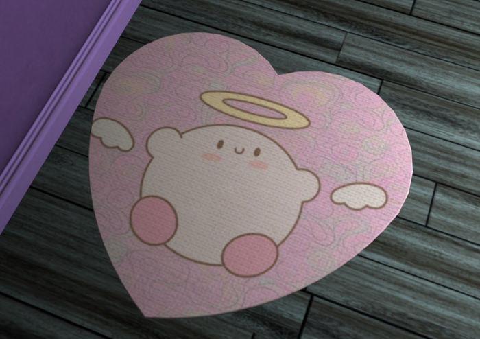 Pink Angel Puffball Monster Rug