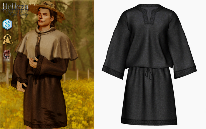 (Stitched) Scarecrow Tunic - Black