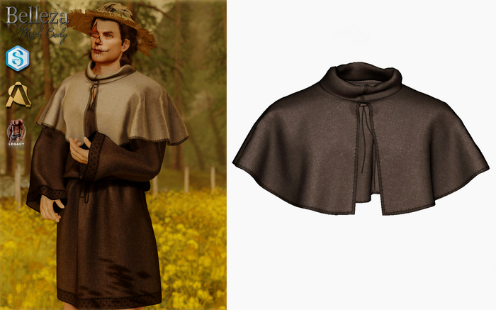 (Stitched) Scarecrow Cape - Brown