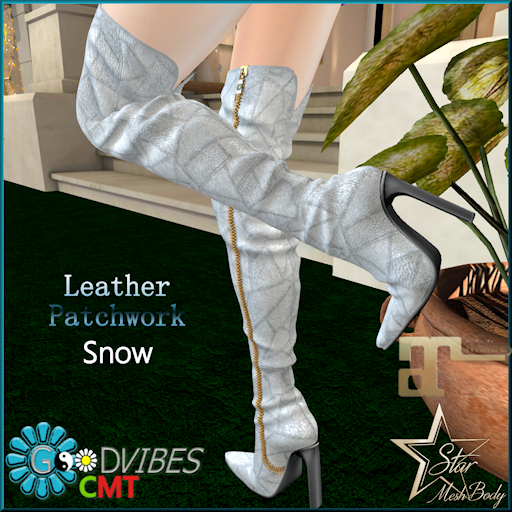 GoodVibes Leather Patchwork Boots White