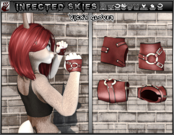 *IS* Vicky Gloves Furry Red 