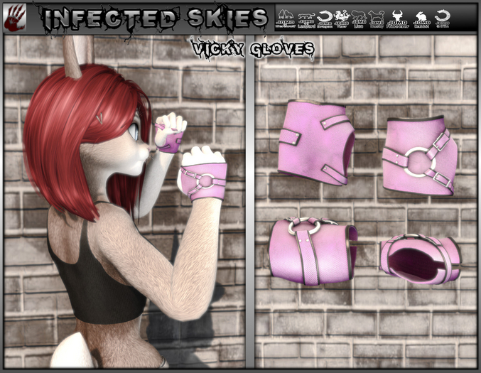 *IS* Vicky Gloves Furry Pink 