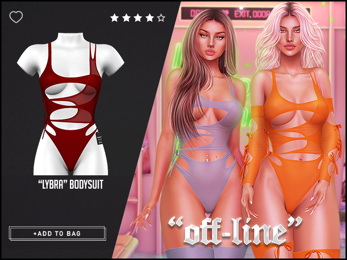 "Off-Line" x "Lybra" Bodysuit / Red