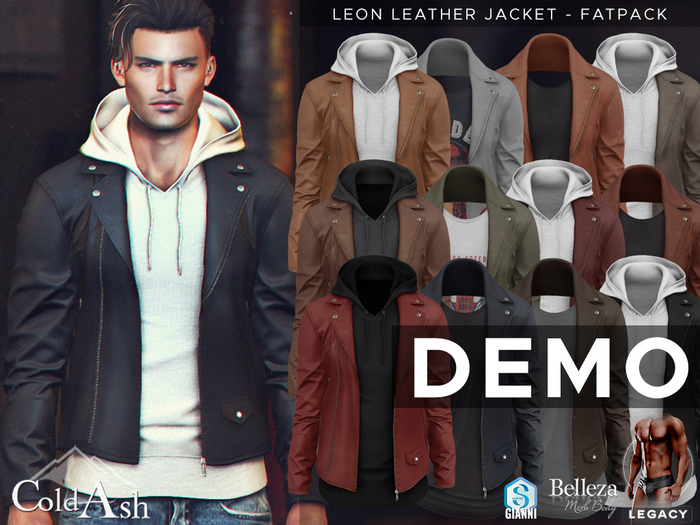 {COLD-ASH} DEMO Mens LEON Leather Jacket