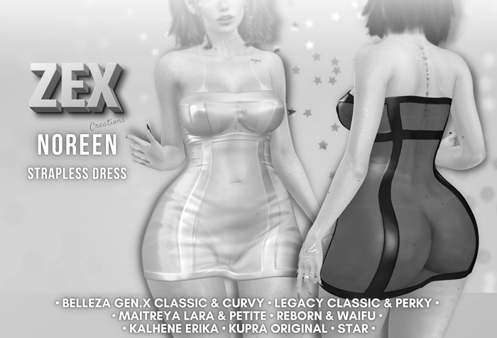 Noreen strapless dress DEMO {BELLEZA - LEGACY - MAITREYA - REBORN - ERIKA - KUPRA - STAR}