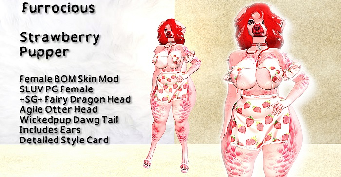 Strawberry Pupper Female BOM Skin & Style Card