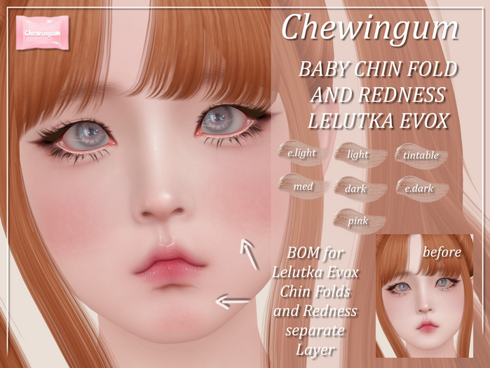 Chewingum BABY CHIN FOLD AND REDNESS LELUTKA EVOX BOX