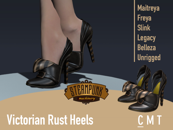 Steampunk Machinery - Victorian Rust Heels