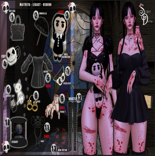 11 -  RARE -  WEDNESDAY  - BODY  - SUGAR DOLLS