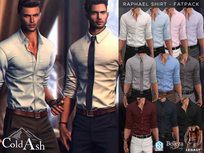 {COLD-ASH} Mens RAPHAEL Shirt - FATPACK