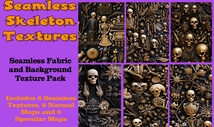 SEAMLESS SKELETON FABRIC TEXTURES