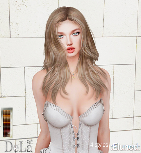 =DeLa*= Mesh Hair "Eluned" Reds OrangeBrowns