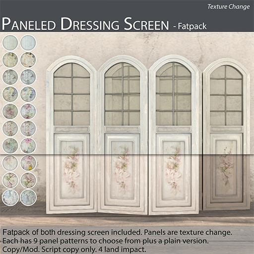Paneled Dressing Screens - Fatpack