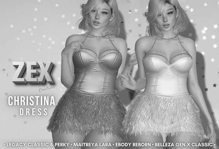 Christina fluffy dress (DEMO): Legacy Maitreya Reborn Belleza Gen.X