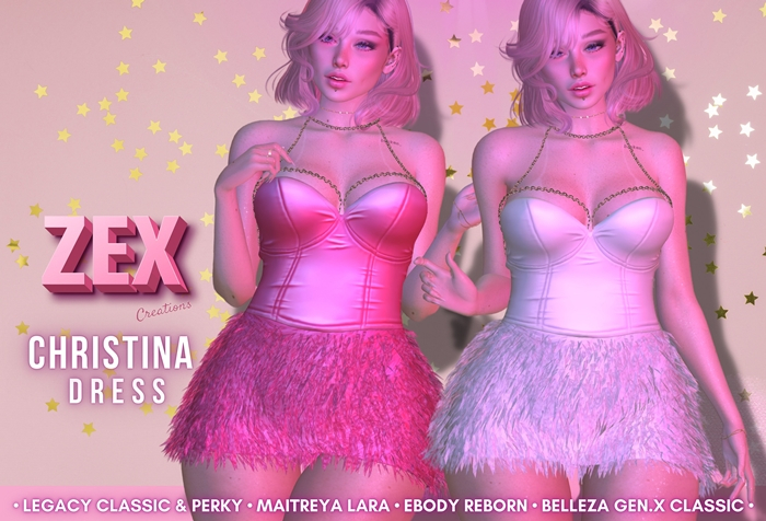 Christina fluffy dress (FAT PACK): Legacy Maitreya Reborn Belleza Gen.X