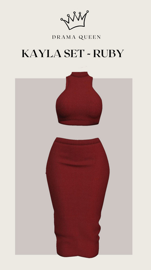 DRAMA QUEEN Kayla Cashmere Set - Ruby (ADD)