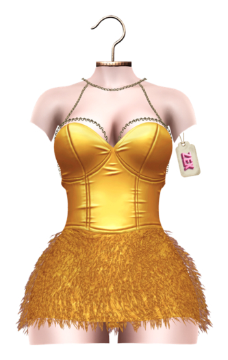 Christina fluffy dress (GOLD): Legacy Maitreya Reborn Belleza Gen.X