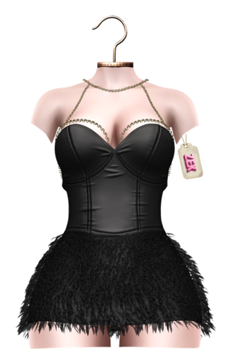 Christina fluffy dress (NOIR): Legacy Maitreya Reborn Belleza Gen.X
