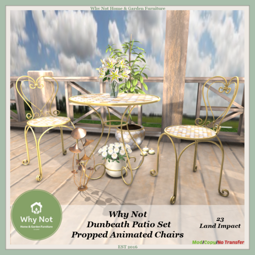 Why Not - Dunbeath Patio Set-Boxed