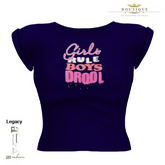GIRLS RULE BOYS DROOL Dark Blue For Women (BOXED)