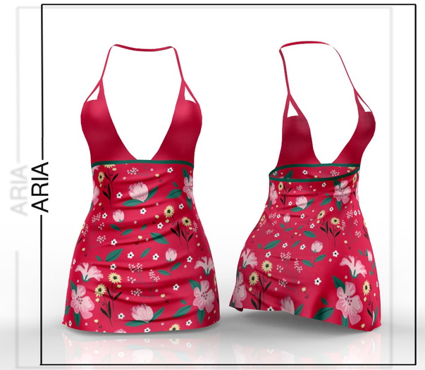 Flowers Fuchsia Dress Reborn