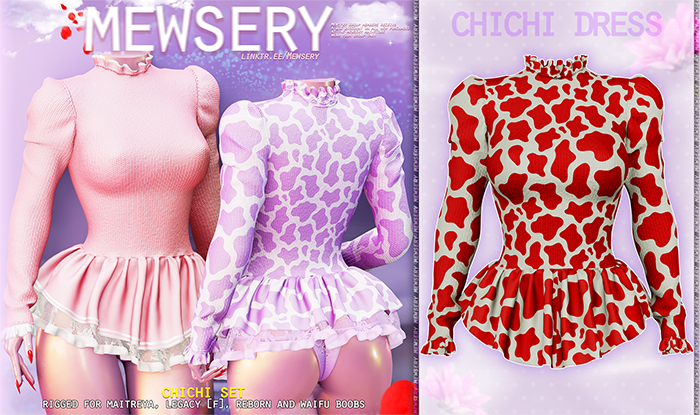 Mewsery Chichi Dress{Cow.Ruby}