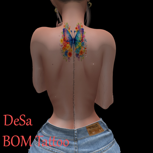 DeSa -Butterfly Color M- BOM Tattoo (Add)