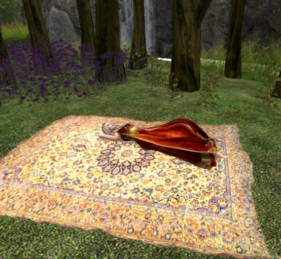  Persian Rug ~ Golden Flower Burst