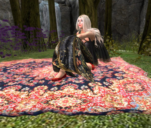 Persian Rug ~ Pink Flower Burst