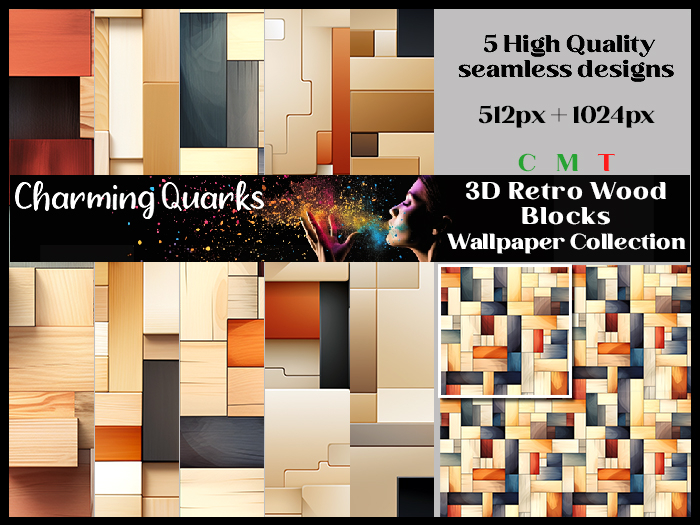 CQ Textures - Wallpaper Collection - Retro Wood Blocks