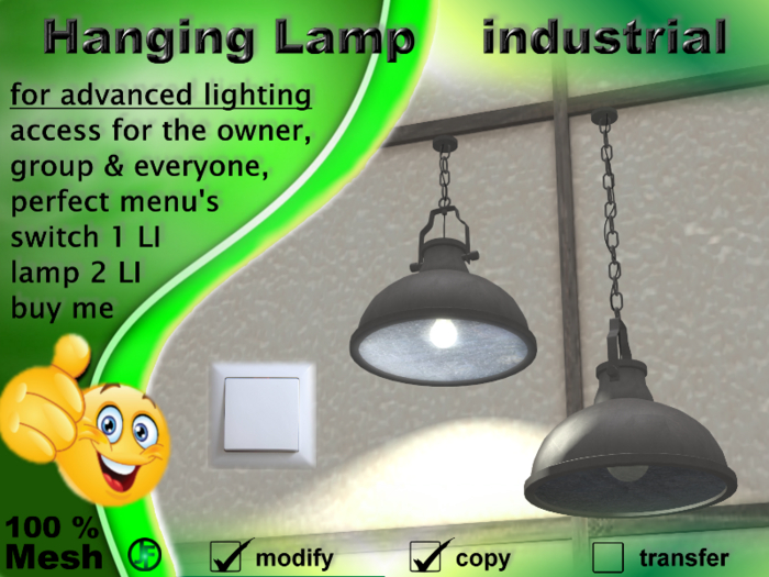 [JF] Hanging Lamp & Switch (industrial)