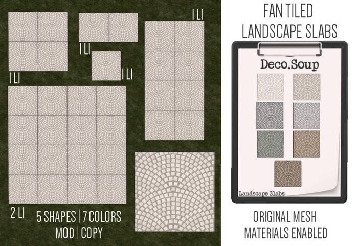 Deco Soup Fan Tiled Landscape Slabs  