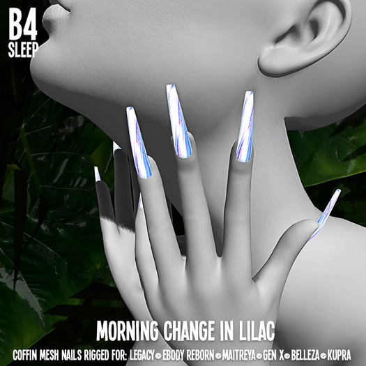 b4sleep:: Morning Change LILAC Mesh Nails 