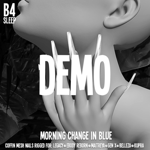 b4sleep:: DEMO Morning Change BLUE Mesh Nails