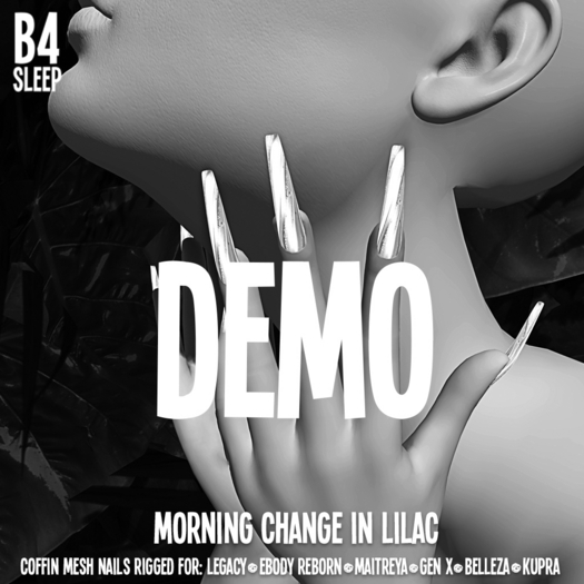 b4sleep:: DEMO Morning Change LILAC Mesh Nails 