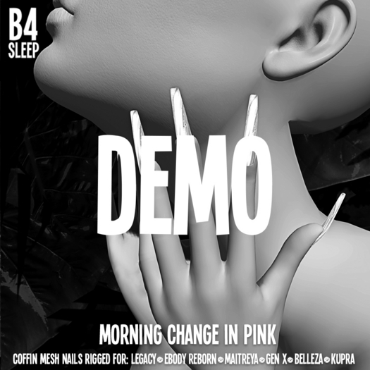 b4sleep:: DEMO Morning Change PINK Mesh Nails 